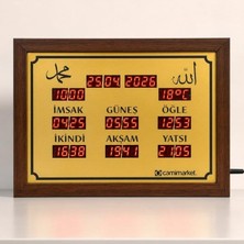 Camimarket Ezan Okuyan Saat 33X23 cm – Kumandalı Yan Tasarım - Dmr-28