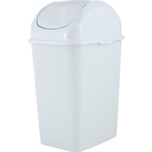 Naque Superio Mini Plastik Çöp Kovası, Salıncak Üst Kapaklı 1,25 Galon Kompakt Küçük Çöp Kovası Taşınabilir Çöp Kovası Tezgah, Masaüstü, Makyaj Vanity, Banyo, Araba, Lavabo Altı, Yurt Için, 5 Litre (Beyaz)