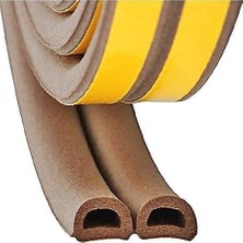 Naque D Tipi Kapı Pencere Bandı Izolasyon 3 * 2 = 6 Metre) (Kahverengi)