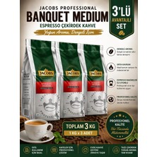 Jacobs Banquet Medium Espresso Beans Çekirdek Kahve 1000 gr x 3 Paket