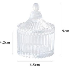 Naque Şekerlik Kesim Şeker Kutusu Mini Cam Lokumluk Kesme Kapaklı Kahve Yanı Sunumluk