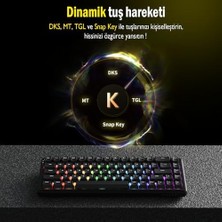 Naque Ajazz AK680 Max%68 Manyetik Switch, 3000MAH Batarya 8000 Hz KABLOLU-1000 Hz Polling Rate Kablosuz Manyetik Klavye Rgb Arkadan Aydınlatmalı Tuşlar (AK680 Max - Beyaz Lacivert)