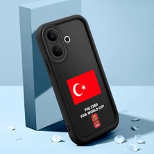 HONTINGA Vıvo V60 Lite ile Uyumlu Kılıfı Düşüme Önleyici Basitlik Anti Düşme Kamera Korumali Şirin Kedi 2026 Fifa Dünya Kupası Siyah Desen Yumuşak Silikon Telefon Kılıfı Kadın ve Erkek Için Uygundur K2-0559