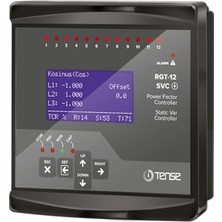 Tense RGT-12SVC 12 Kademe, Svc Uyumlu, Grafik LCD Ekranlı Trifaze Reaktif Güç Kontrol Rölesi