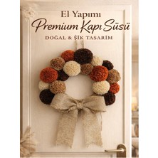 Özgürce El Yapımı Rustik Doğal Tonlar Kapı Süsü, 30 Cm, Ev Giriş & Duvar Dekoru