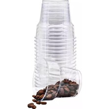 Naque Poppy Şeffaf Plastik Kristal Bardak - 180 Cc. - 180 Ml. - 25 Adetlik 1 Paket