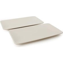 Naque Mat Krem Siera Kayık Tabak 33 cm 2 Adet 950