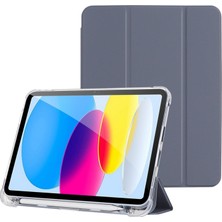 Naque iPad Air 5 / Air 4 10.9 Inç Uyumlu Smart Kılıf, Pencil Kalemlikli, Trifold, Esnek, Mat, Darbeye Tam Dayanıklı Tablet Kılıfı (Lila)