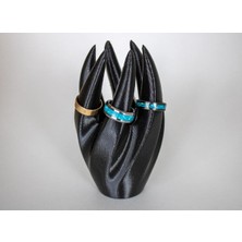 Özgürce Şık 6 Kollu Spiral Yüzük Tutucu Stand Siyah Dekorasyon Aksesuarı