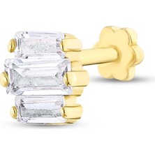 Ethem Gold 14 Ayar 3'lü Baget Taşlı Tragus Piercing