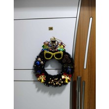 Özgürce Yılbaşı Süsü Kapı ve Duvar Doğal Çelenk 30CM, Hobi, Parti, Hediyelik