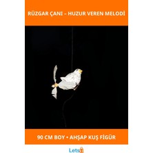 Özgürce Ahşap Kuş Figürlü Rüzgar Çanı 90 Cm, Bahçe Dekorasyonu, Havalı ve Şık