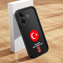 HONTINGA Vıvo V60 Lite ile Uyumlu Kılıfı Düşüme Önleyici Basitlik Anti Düşme Kamera Korumali Şirin Kedi 2026 Fifa Dünya Kupası Siyah Desen Yumuşak Silikon Telefon Kılıfı Kadın ve Erkek Için Uygundur K2-0559