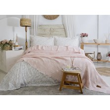 Senka Şaheser Home Collection Müslin Yatak Örtüsü Çift Kişilik Pamela Pudra