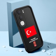 HONTINGA Vıvo Y21D ile Uyumlu Kılıfı Düşüme Önleyici Basitlik Anti Düşme Kamera Korumali Şirin Kedi 2026 Fifa Dünya Kupası Siyah Desen Yumuşak Silikon Telefon Kılıfı Kadın ve Erkek Için Uygundur K2-0559