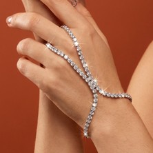 Valmont Accessories Kadın Iri Kristal Taşlı Şahmeran Bileklik Işıltılı Zarif El Aksesuarı