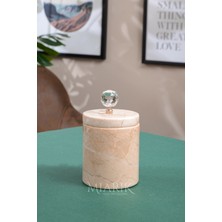 Özgürce Bej Mermer Desenli Pamukluk, Şık ve Modern Dekoratif Aksesuar