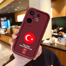 HONTINGA Vivo X200 Fe ile Uyumlu Kılıfı Düşüme Önleyici Basitlik Anti Düşme Kamera Korumali 2026 Fifa World Cup Bordo Desen Yumuşak Silikon Telefon Kılıfı Kadın ve Erkek Için Uygundur K2-7332