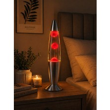 Biton Toptan  Lav Lambası Büyük Boy 41 cm – Kırmızı Atmosfer Işığı, Dekoratif Gece Lambası, Konsept Lamba Aydınlatma