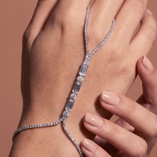 Valmont Accessories Kadın Kristal Taşlı Şahmeran Bileklik Şık El Aksesuarı Işıltılı Tasarım