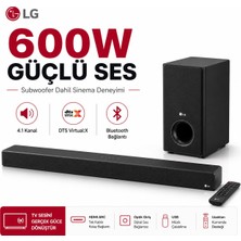 Lg Yapay Zeka Destekli Ses Optimizasyonlu 600 W 4.1 Kanal Soundbar Sistemi Kablosuz Subwoofer ve Bluetooth 5.3 Teknolojili Eğlence Seti