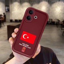 HONTINGA Vıvo V60 Lite  ile Uyumlu Kılıfı Düşüme Önleyici Basitlik Anti Düşme Kamera Korumali 2026 Fifa World Cup Bordo Desen Yumuşak Silikon Telefon Kılıfı Kadın ve Erkek Için Uygundur K2-7332