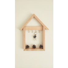 Özgürce Büyük Boy Dekoratif Masif Ahşap Anahtarlık, Şık ve Doğal Tasarım