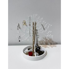 Özgürce Ahşap Takı Standı, 15X14 Cm, Şık ve Kullanışlı Aksesuar Düzenleyici