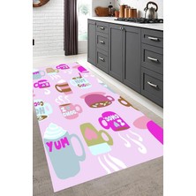 Özgürce Yıkanabilir Dijital Baskılı Kaymaz Taban Mutfak Halısı