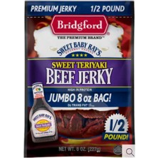 Bridgford Sweet Baby Ray's Sweet Terıyakı Beef Jerky Jumbo Kurutulmuş Et 8 Oz 227 G