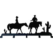 Özgürce Kovboy Temalı Metal Duvar Askısı, Dekoratif Portmanto, Pratik ve Şık Tasarım