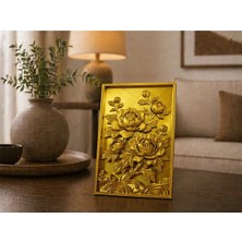 Freya Feng Shui Altın Şakayık Çiçeği Tablosu Aşk, Bolluk ve Şans Sembolü