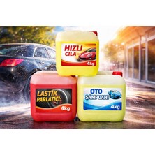 Max&Wash 🚗 Max Wash 3’lü Oto Bakım Seti 4 kg – Hızlı Cila + Oto Şampuanı + Lastik Parlatıcı