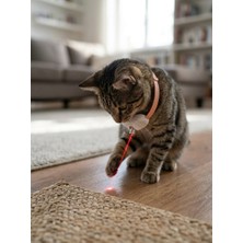 Hakdem Pet Otomatik Hareketli Lazerli Kedi Tasması - Şarjlı Interaktif Kedi Oyuncağı Eğitici Egzersiz Lazeri