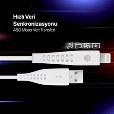 Naque By Usb-A - Lightning 2A Şarj Kablosu 300CM-BEYAZ
