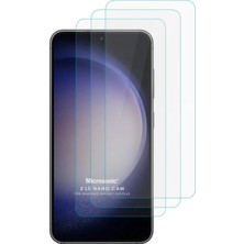 Naque Galaxy S23 Plus Screen Protector Glass Cam Ekran Koruyucu (3`lü Paket) [galaxy S23 Plus ile Uyumlu Ekran Koruyucu - Şeffaf]