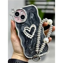 Naque 15 ile Uyumlu Fiyonklu Kalp Oyuncak Tasarımlı Esnek Silikon Kılıfı