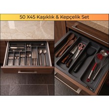 ALMITAL 50x45 cm. Antrasit Kaşıklık ve Kepçelik 2'li Set 50x40CM ‘E KADAR KESİLEBİLİR