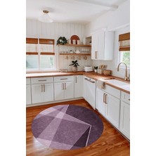 Özgürce Yıkanabilir Kaymaz Taban Dekoratif Yuvarlak Halı, Salon ve Mutfak Için