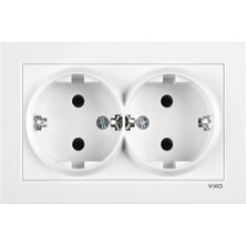 Naque 55 Beyaz Ikili Topraklı Priz C1 Mekanizma