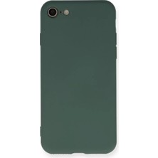 Newface Apple iPhone 7 Kılıf Nano Içi Kadife Silikon - Koyu Yeşil