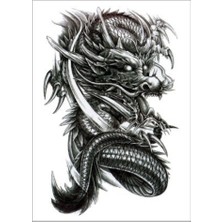 Hediye Vakti Cool Dragon Geçici Dövme Çıkartması - Kol, Bacak ve Omuz Için Büyük Boy Su Geçirmez Tattoo