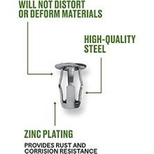 Naque The Group 59124 10-24 Kısa Somunu, 20'li Paket, Çinko