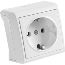 Naque Beyaz Topraklı Priz