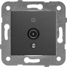 Naque Siyah Tv Geçişli 8db Mekanizma+Düğme Kapak