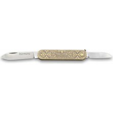 Senka Sürbısa 61804 Pirinç Işlemeli Sürmene Çakısı 5,5 / 3,5 cm - Çift Bıçaklı