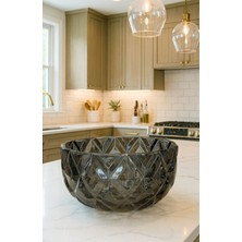 Özgürce Füme Renk Cam Meyvelik ve Kase Takımı, Şık ve Zarif Tasarım