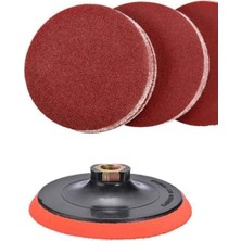 Naque Rayno Profesyonel Cırtlı Zımpara Seti - 115 mm Avuç Taşlama (Spiral) Uyumlu Zımpara Tabanı ve (20 Adet) Yüksek Performanslı Disk Zımpara - Metal, Ahşap ve Boya Sökme Için Ideal Set