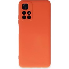 Newface Xiaomi Redmi Note 11T Kılıf Nano Içi Kadife Silikon - Turuncu