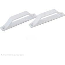 Naque 17X25 mm Plastik Sineklik D Kolu 2 Adet - Beyaz Renk Pencere ve Kapı Sinekliği Tutamağı - Dayanıklı Plastik Sineklik Tamir Takımı Aksesuarları - Standart Ölçü Kolay Montaj D Çekme Kol